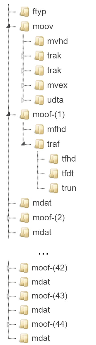 Рис. 34 Структура фрагментированного MOV файла