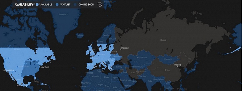 Интернета от Starlink не будет в России? Судя по карте — да
