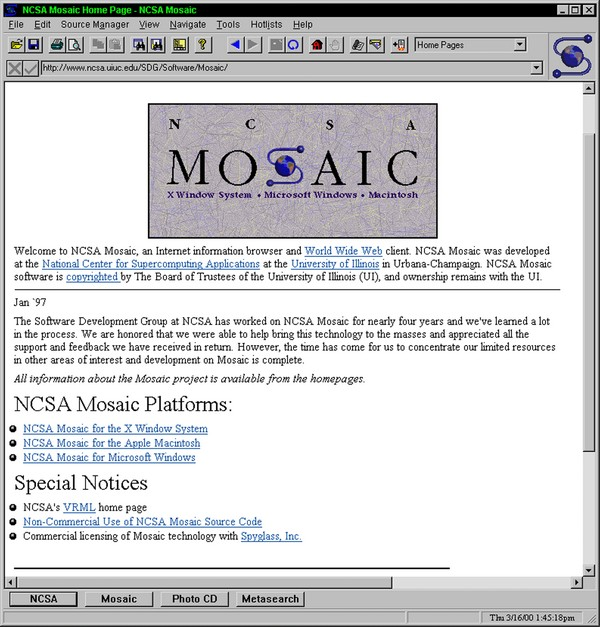 Mosaic 3.0 для Windows, Википедия