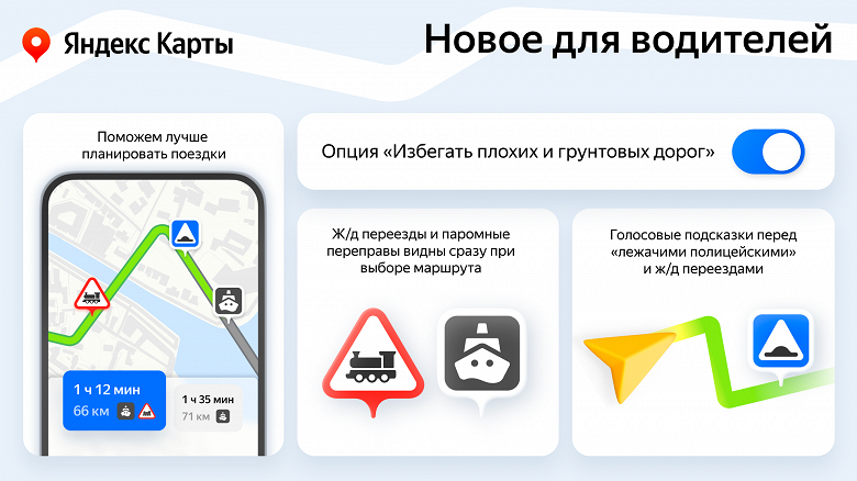 «Яндекс Карты» научились исключать плохие и грунтовые дороги из маршрута