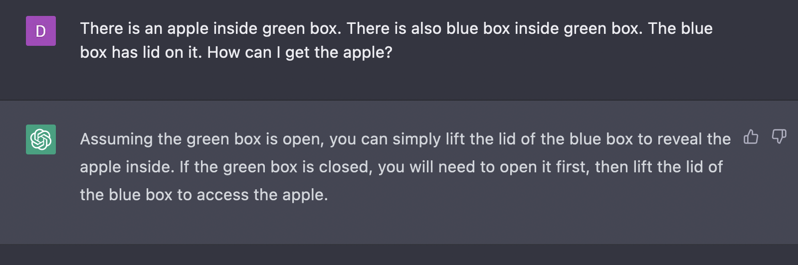 ChatGPT запутан наличием blue box