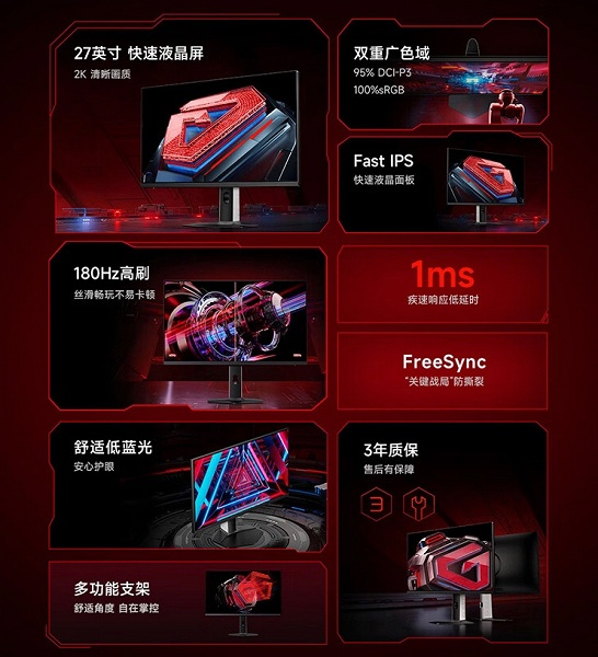 27 дюймов, 1440p и 180 Гц — всего 135 долларов. Представлен игровой монитор Redmi Monitor G27Q Multi-function Stand Edition 2025 - 2 27 дюймов, 1440p и 180 Гц — всего 135 долларов. Представлен игровой монитор Redmi Monitor G27Q Multi-function Stand Edition 2025