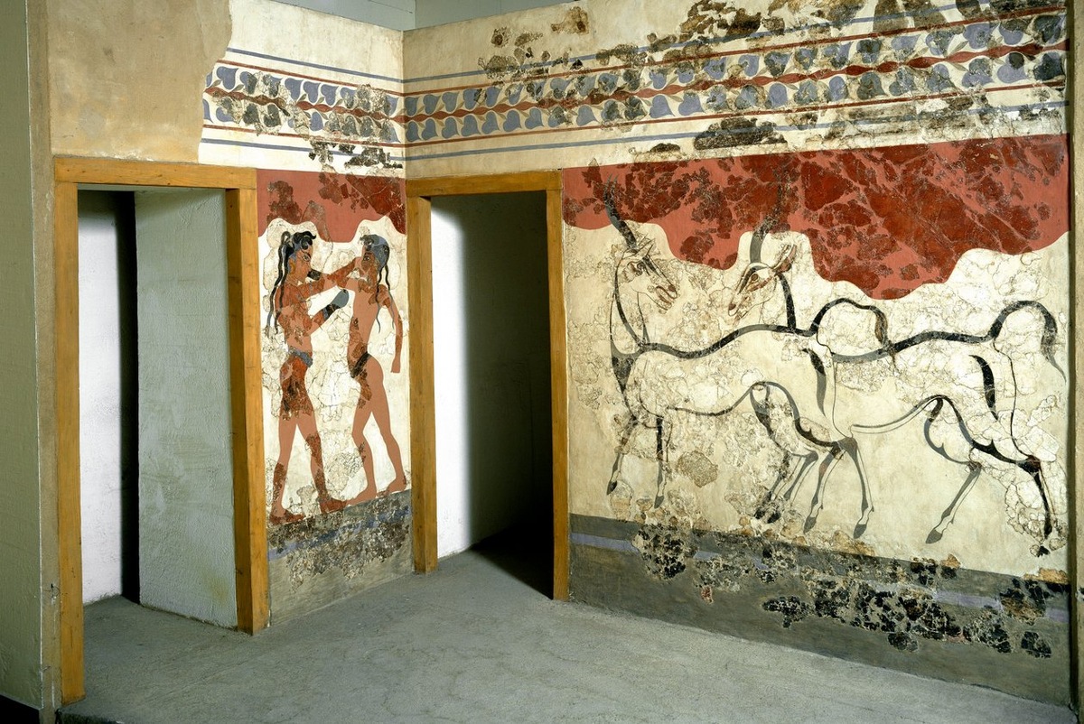 фреска «Юные боксеры»