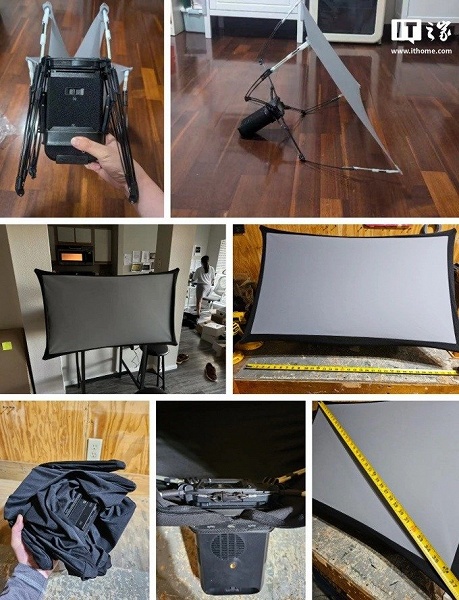 Представлен крошечный 35-дюймовый портативный монитор с тканевым экраном. Устройство может работать как 80-дюймовый проектор и весит всего 1,6 кг