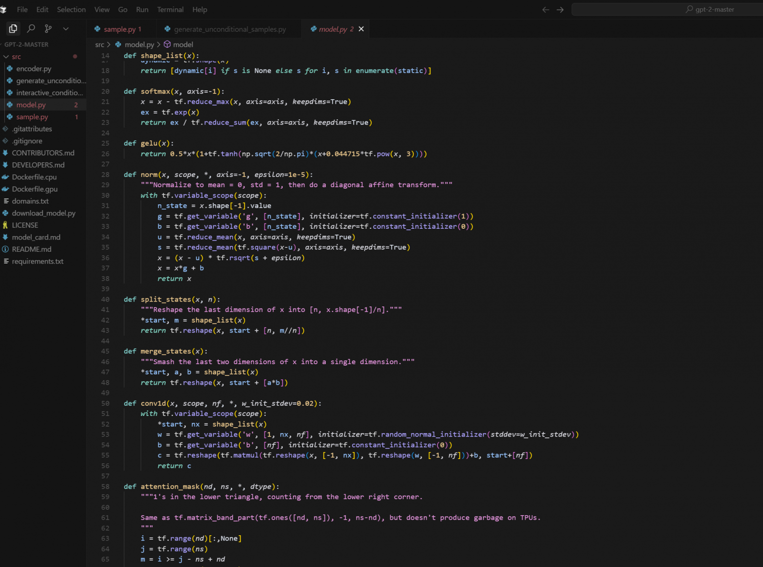 Разбор кода GPT-2. Код: https://github.com/openai/gpt-2/tree/master/src