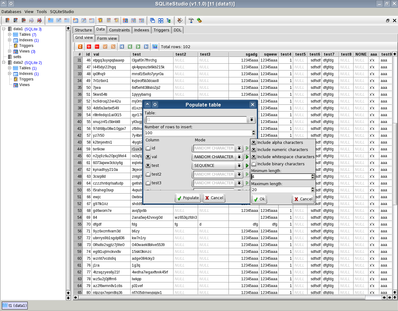 SQLiteStudio 1.1.0 под Linux от 2008 года