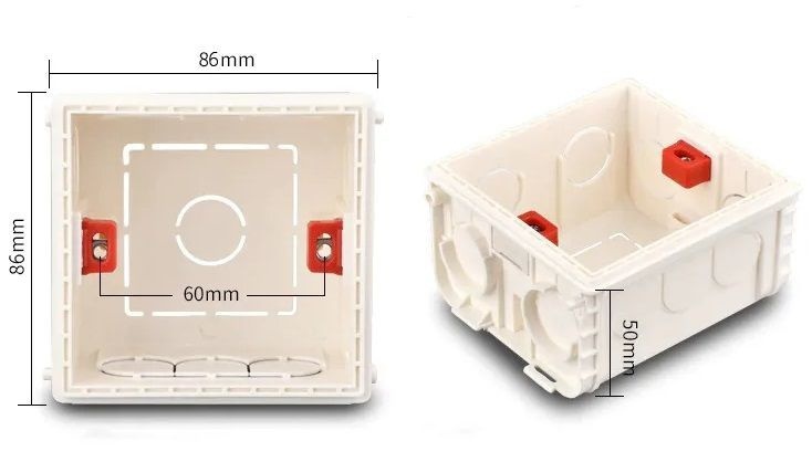 Квадратный подрозетник британского типа UK-86