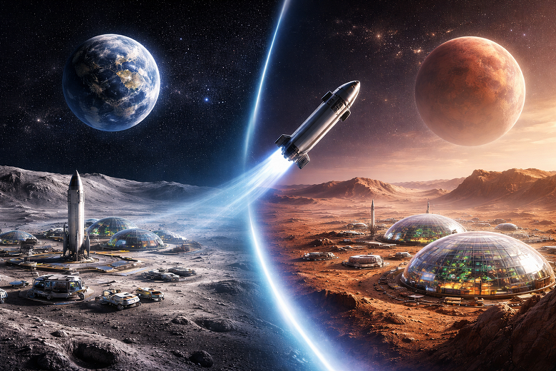 Илон Маск заявил, что SpaceX не отказывается от покорения Марса. Но ближайшая цель теперь &mdash; Луна