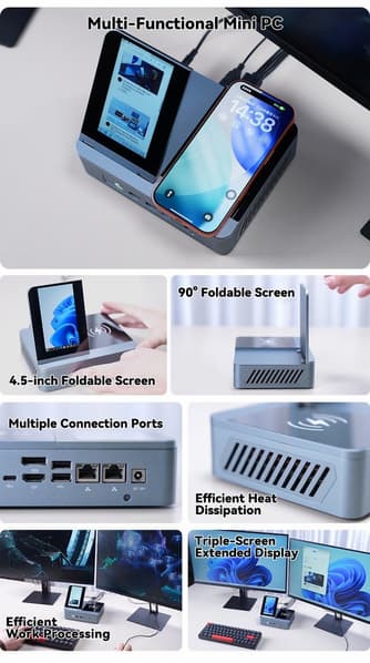 У этого литрового мини-ПК есть откидной экран, беспроводная зарядка и 11 различных портов. ViewDock вышел на Kickstarter - 2