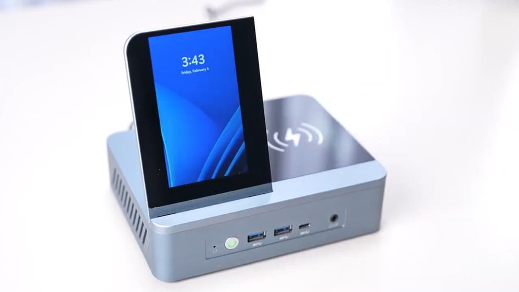 У этого литрового мини-ПК есть откидной экран, беспроводная зарядка и 11 различных портов. ViewDock вышел на Kickstarter - 1