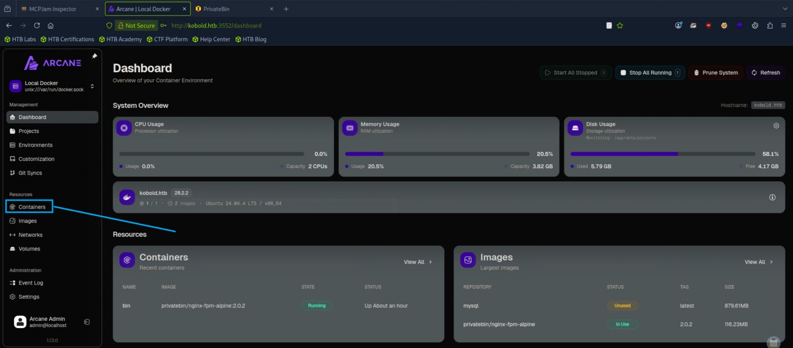 Arcane Dashboard - полный контроль над Docker: контейнеры, образы, volumes