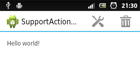 ActionBar на Android 2.1+ с помощью SupportLibrary