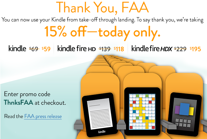 Amazon празднует FAA с распродажей планшетов Kindle