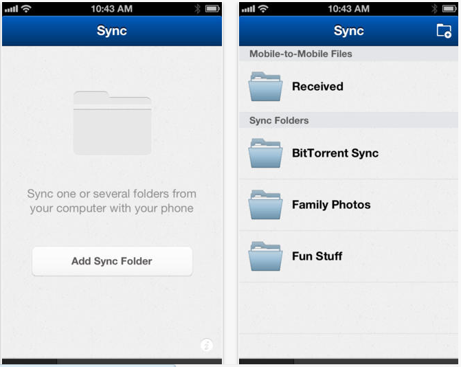 BitTorrent sync стал доступен для iOS