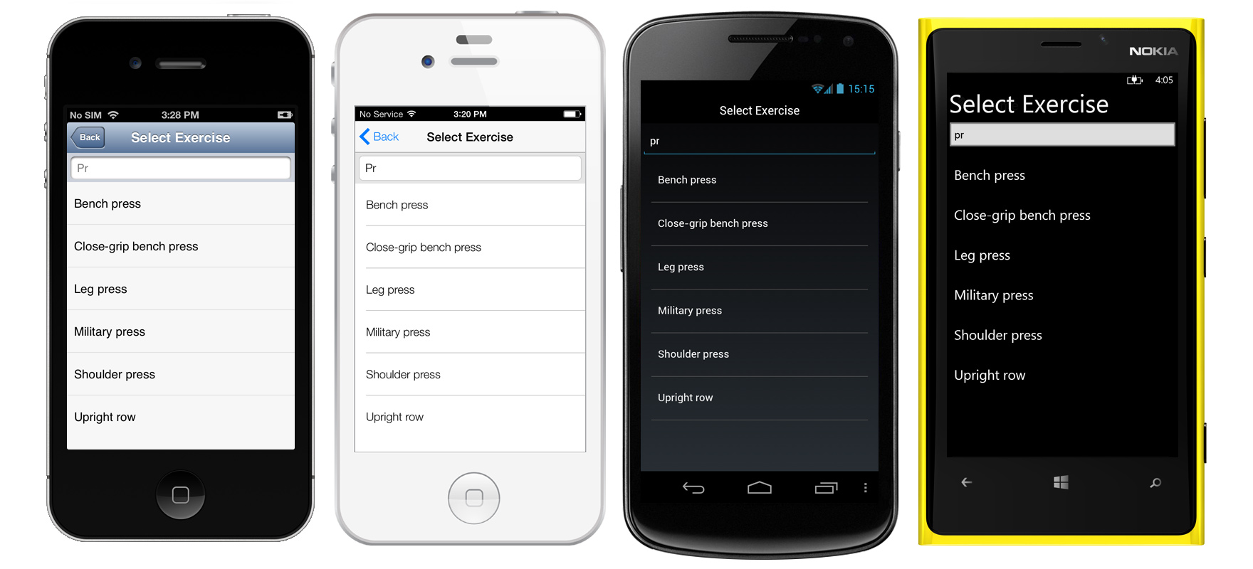 DXWorkout — мобильное HTML5 приложение на PhoneJS и ChartJS
