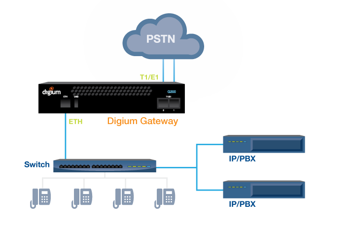 Digium G100 / G200 E1/T1/PRI маршрутизатор Digium G100 / G200 E1/T1/PRI маршрутизатор
