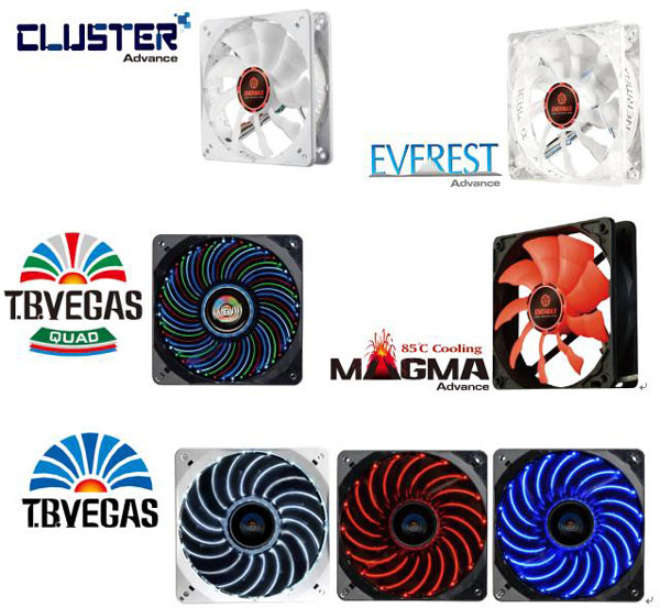 Новые вентиляторы Enermax серий Cluster Advance, Everest Advance, Magma Advance, T.B.Vegas Quad и T.B.Vegas имеют типоразмер 120 мм