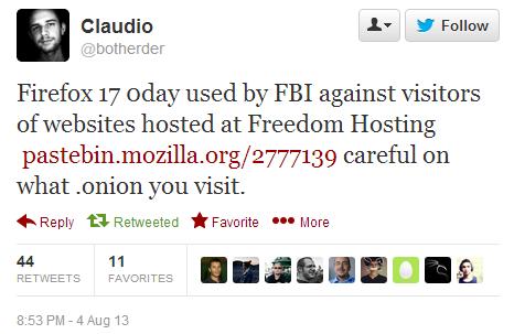 Firefox 17 0day via Freedom Hosting