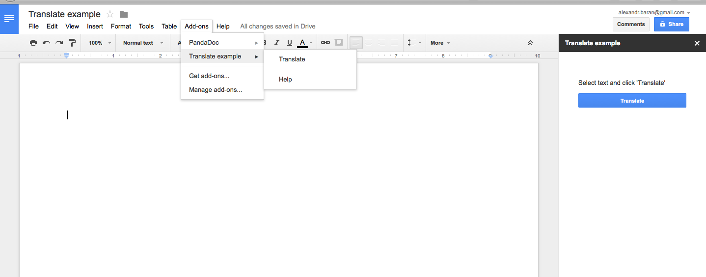 Google Docs Add on. Расширяем возможности редактора Google Docs