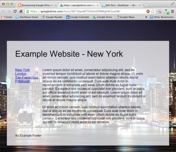 Google Drive теперь поддерживает публикацию веб сайтов