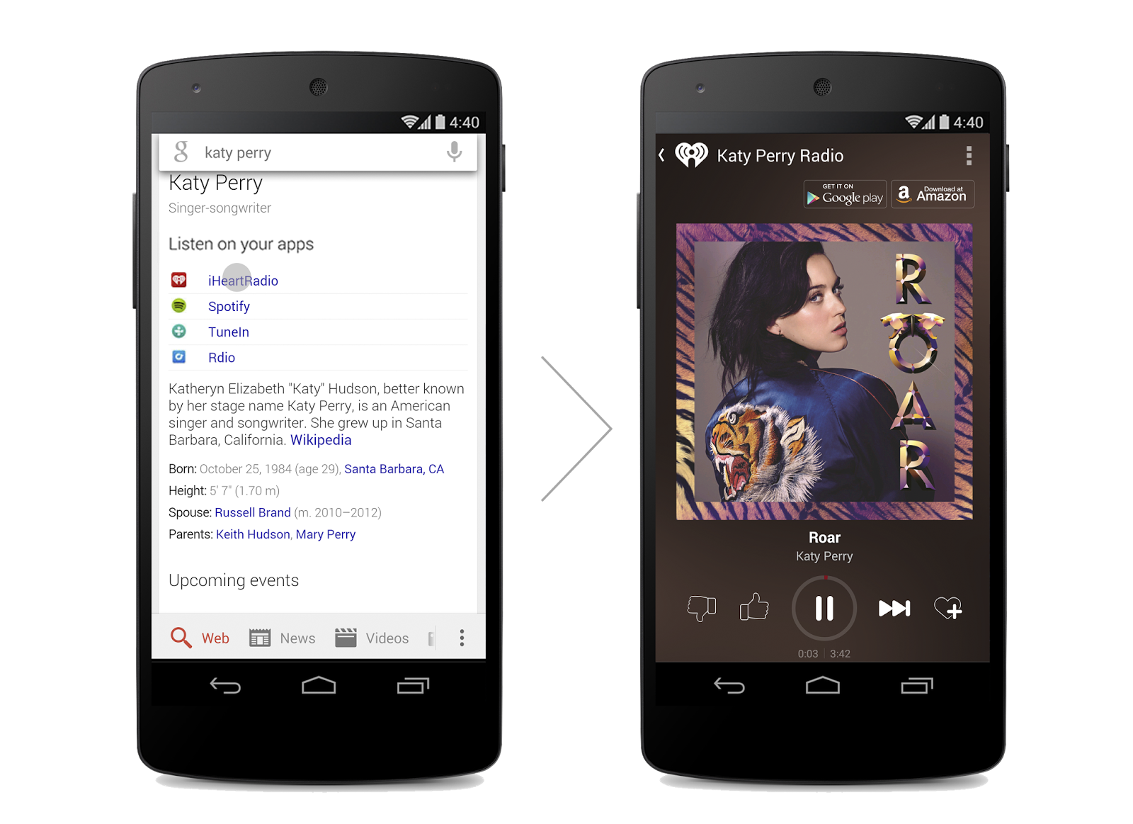 Google для Android стал ссылаться на музыку внутри приложений