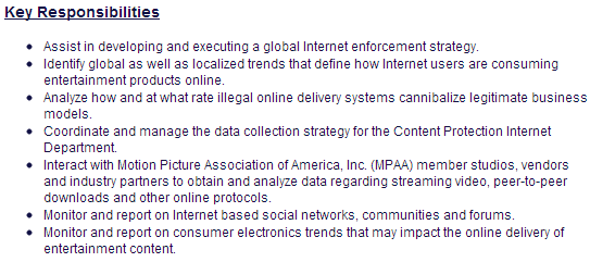 MPAA нанимает «интернет аналитика» для мониторинга социальных сетей и форумов