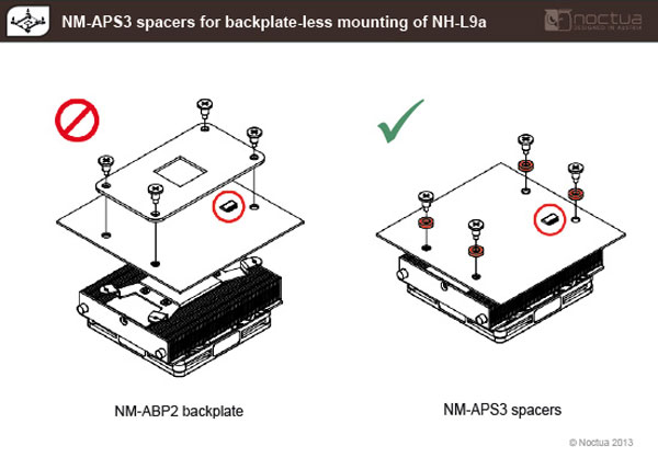 В новых партиях Noctua NH-L9a прокладки NM-APS3 будут сразу включены в комплект поставки