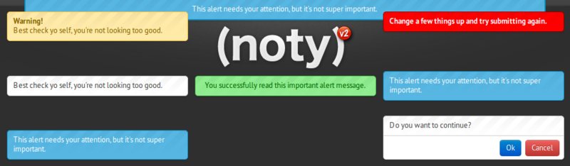 Noty — необычайно гибкий плагин jQuery для вывода уведомлений