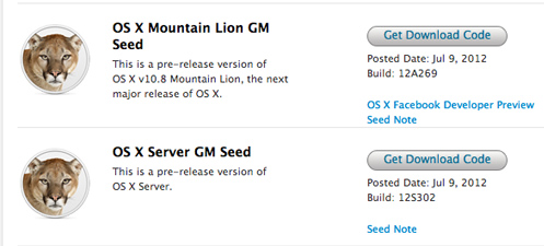OS X Mountain Lion GM и Xcode 4.4 GM доступны для разработчиков