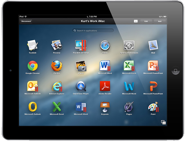 Parallels Access: работа с приложениями Windows и OS X на планшете iPad