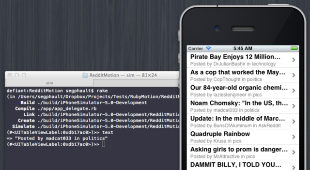 RubyMotion: нативные iOS приложения на Ruby (перевод)