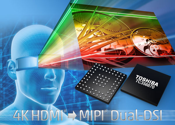 Микросхема Toshiba TC358870XBG предназначена для дисплеев высокого разрешения, включая устройства, надеваемые на голову