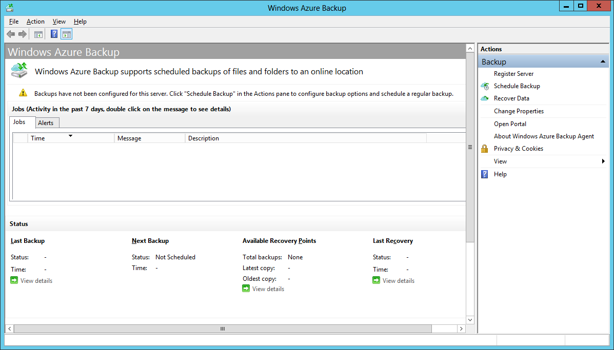 Windows Azure Recovery Services. Часть 3: Работа с Backup Agent