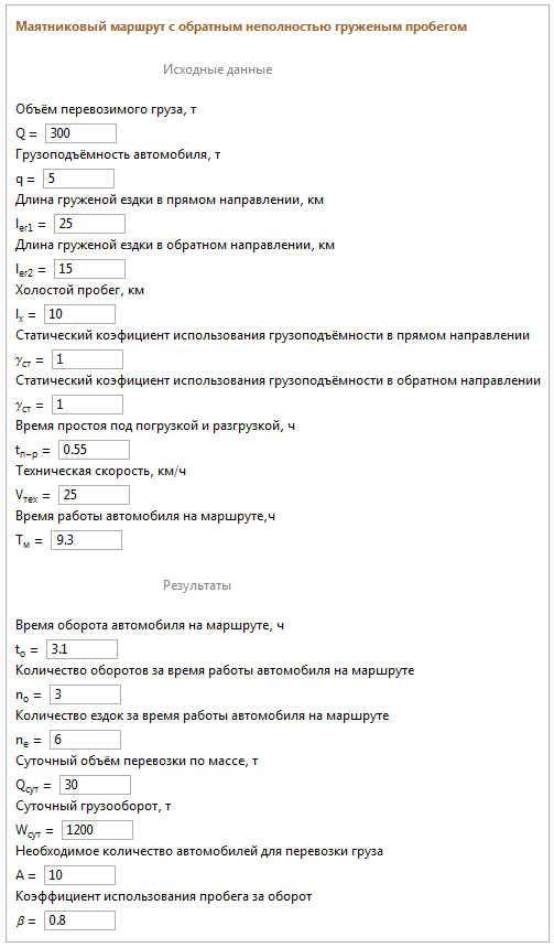 Wolfram Math in Logistics: Маятниковые маршруты