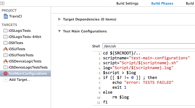 Xcode и Travis: запуск тестов на множестве конфигураций