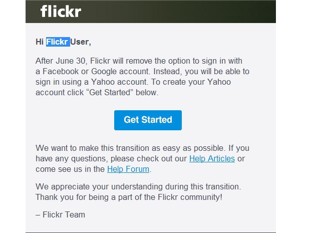 Yahoo наносит ответный удар — и отключает вход на Flickr через Google и Facebook
