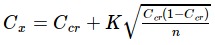 Cx=Ccr+K*sqrt(Ccr*(1-Ccr)/n)