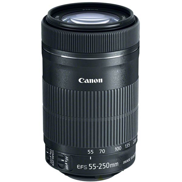 Объектив Canon EF-S 55-250mm f/4-5.6 IS STM оснащен шаговым приводом фокусировки