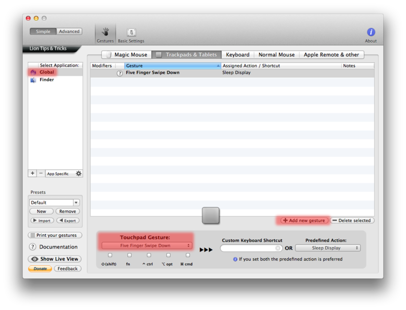 Блокировка экрана в Mac OS X