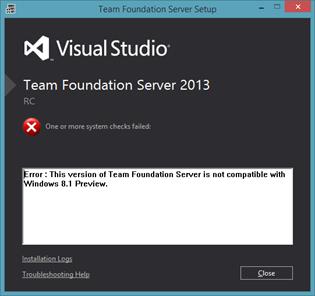 Хранение служебных баз Team Foundation Server 2013 RC на SQL Server 2014 СТР1