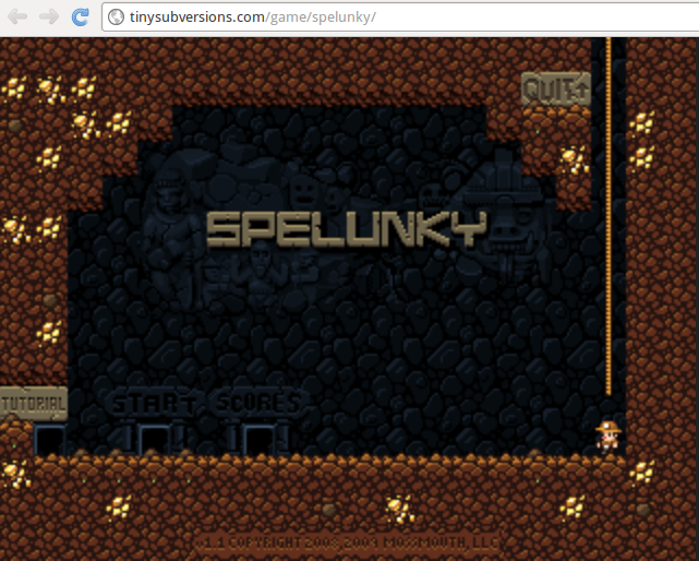Играть в Spelunky можно в браузере
