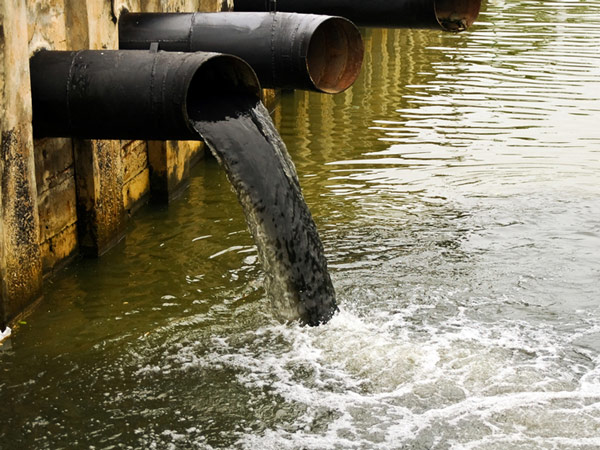 Сточные воды в каналах в районе предприятий Foxconn и Unimicron имеют черно-зеленый цвет