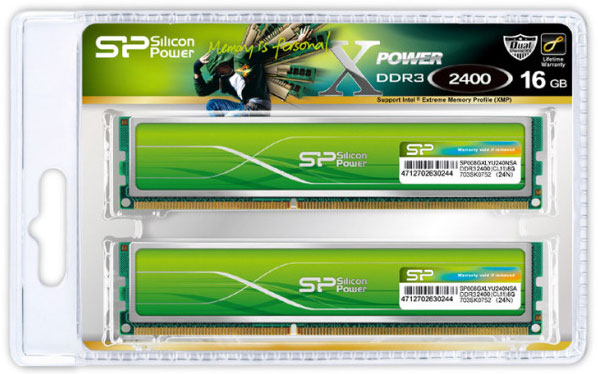 Модули памяти Silicon Power Xpower DDR3 Overclocking DDR3-1600, DDR3-1866, DDR3-2133 и DDR3-2400 снабжены радиаторами