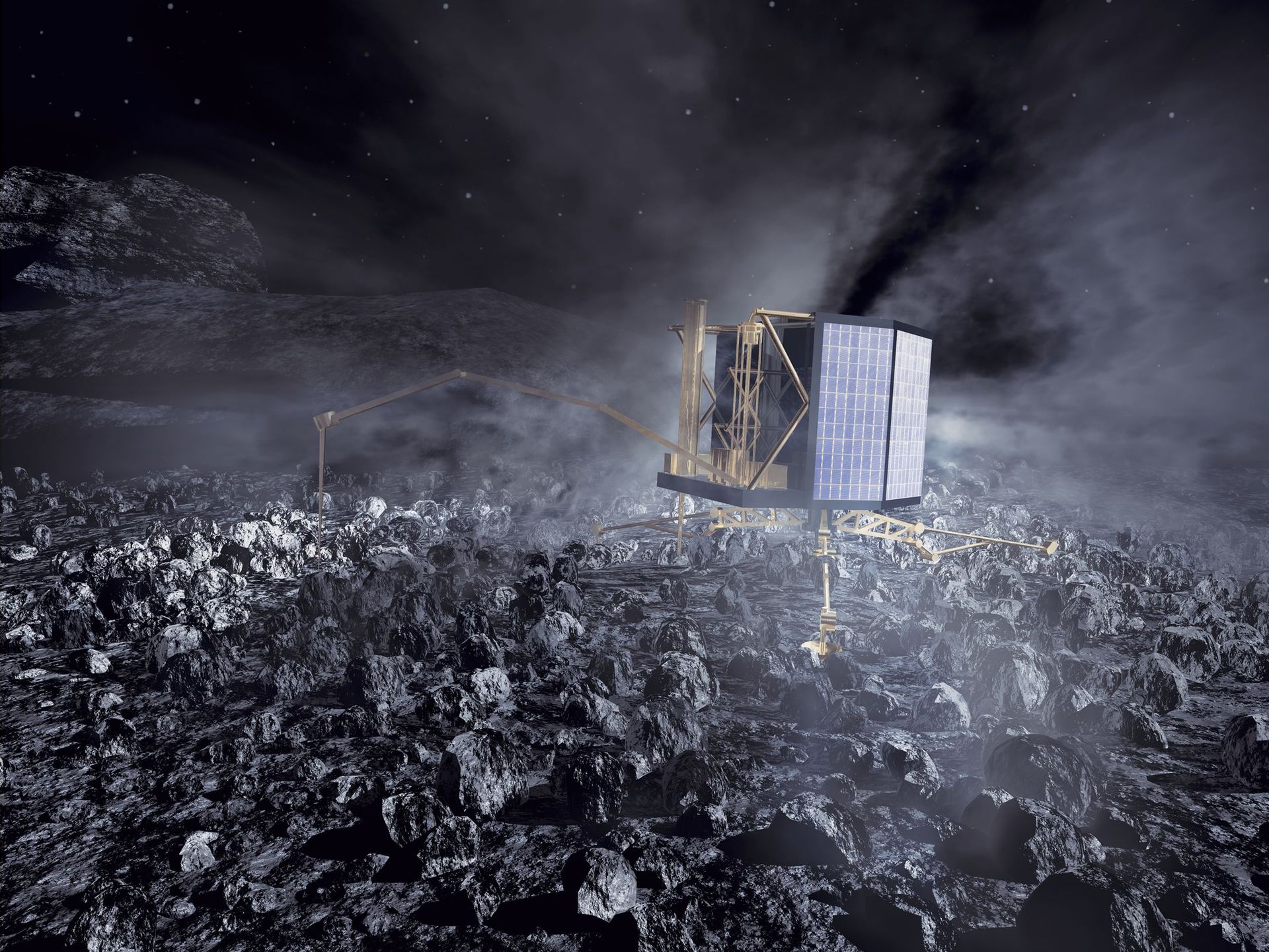 Межпланетная станция Rosetta выполнила третий ключевой маневр и сфотографировала комету Чурюмова Герасименко