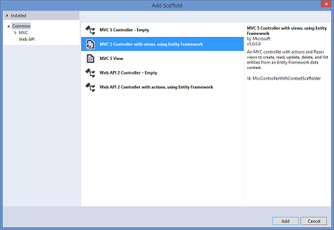 Настройка шаблонов ASP.NET MVC 5 Scaffolding в Visual Studio 2013