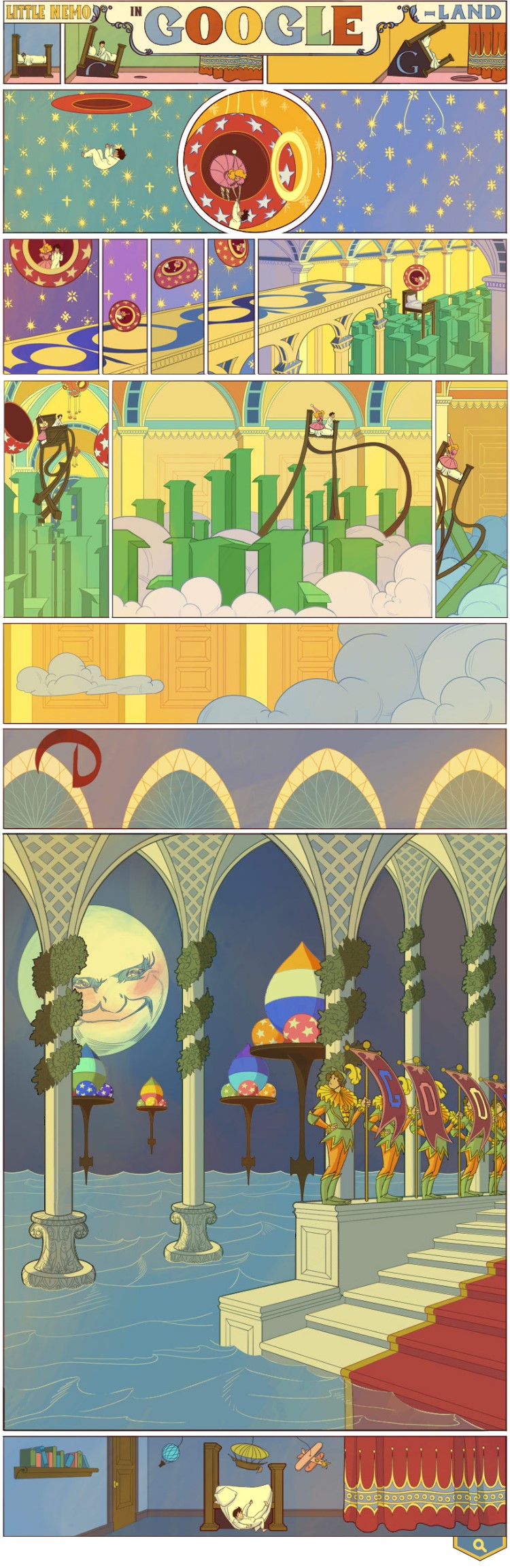 Новый дудл от Гугла. К 107 летию комикса «Маленький Немо в стране снов»