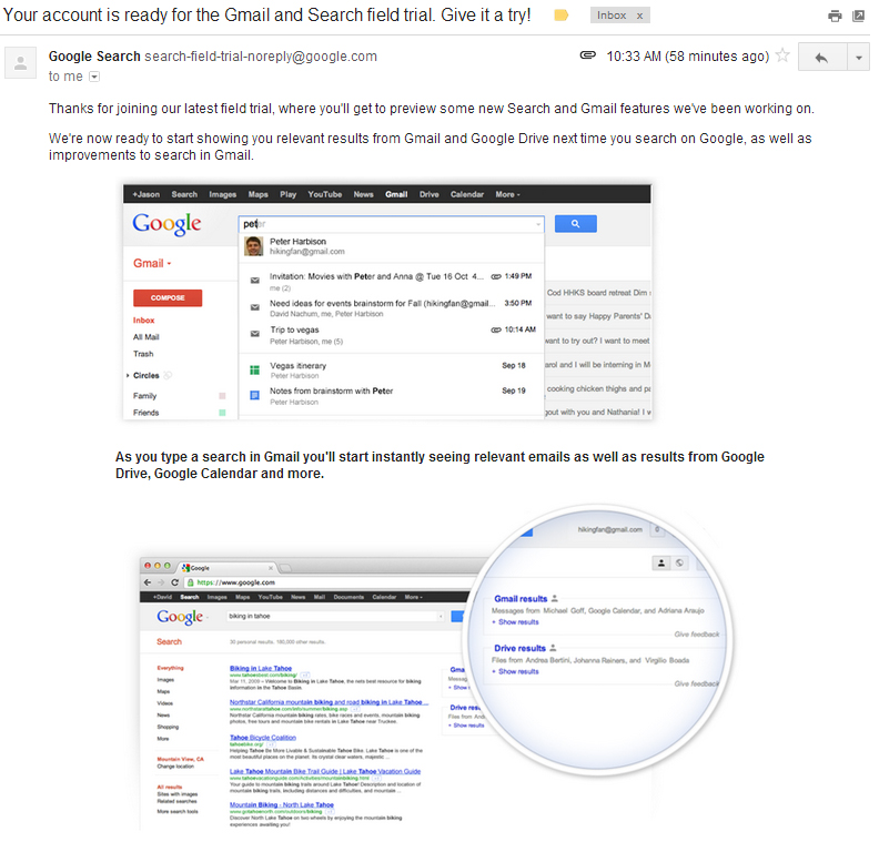 Новый поиск в Gmail