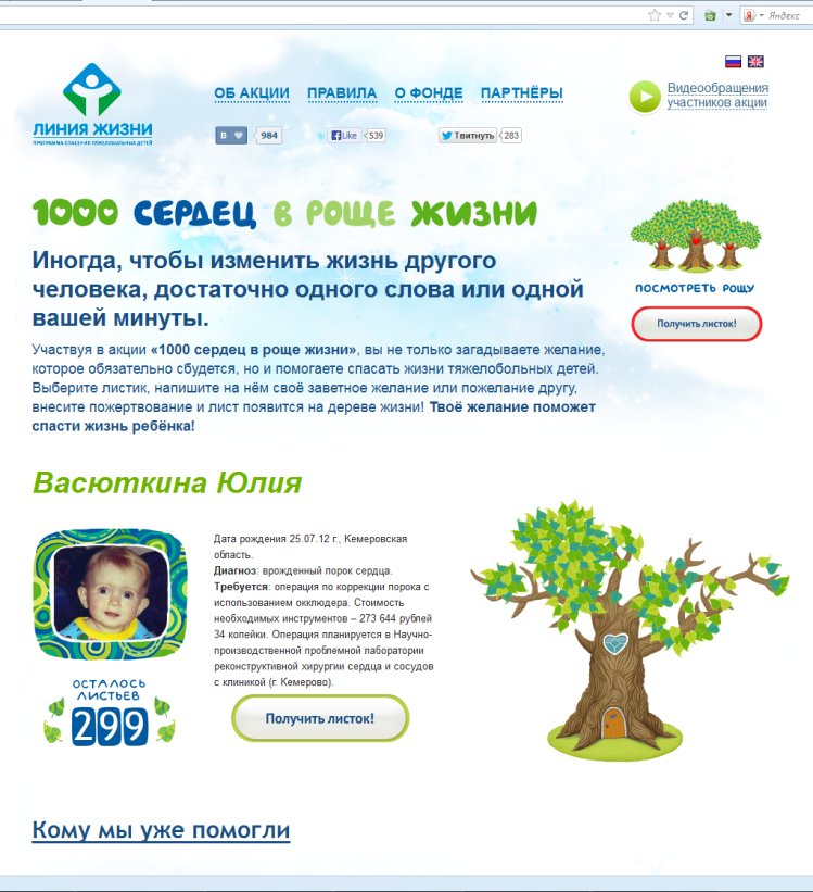 Обзор благотворительных проектов в рунете