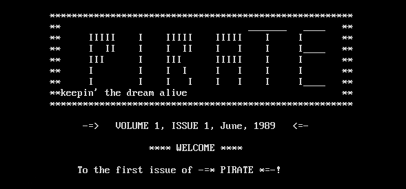 Один из первых варезных журналов: «Pirate» за 1989 год