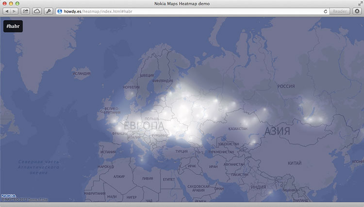 Пишем мэшап с помощью Nokia Maps JS API и Twitter Search API
